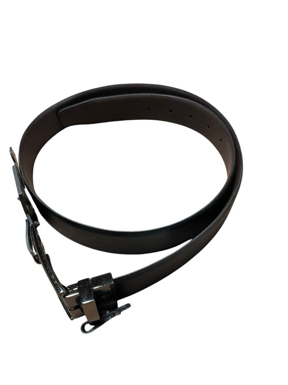 Tallia Reversible Black & Brown Leather Belt Size 36 With Polished Gun Metal Buc